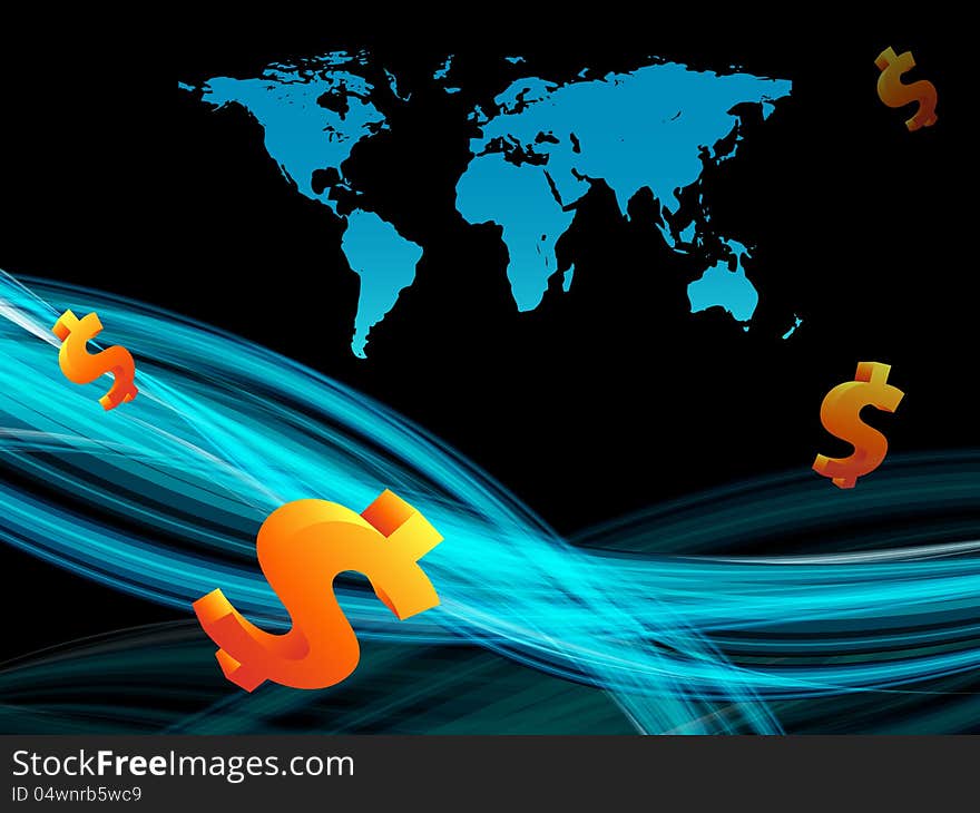 Vector Background With  Dollars