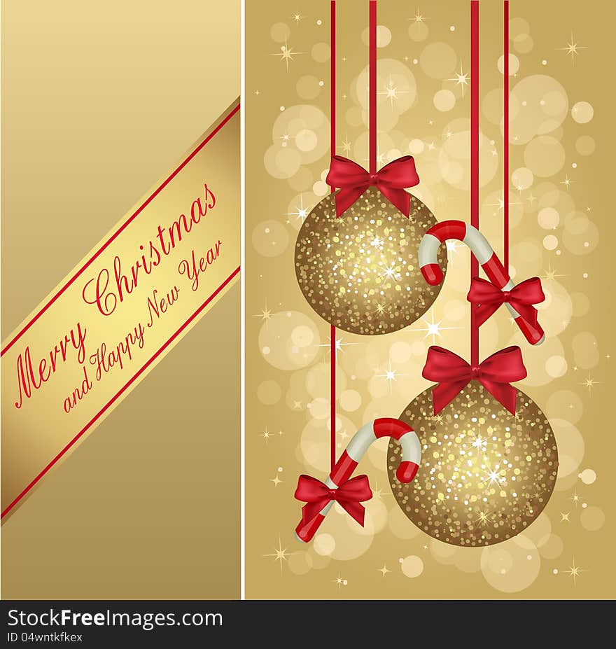 Gold christmas greeting card