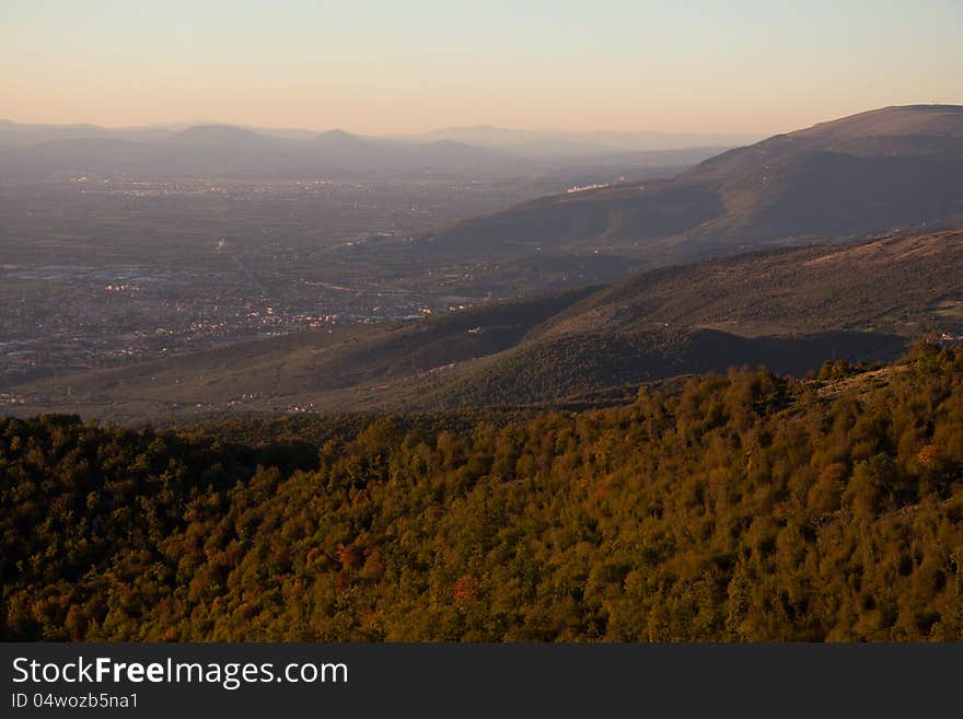 Sunset In The Umbria Valley