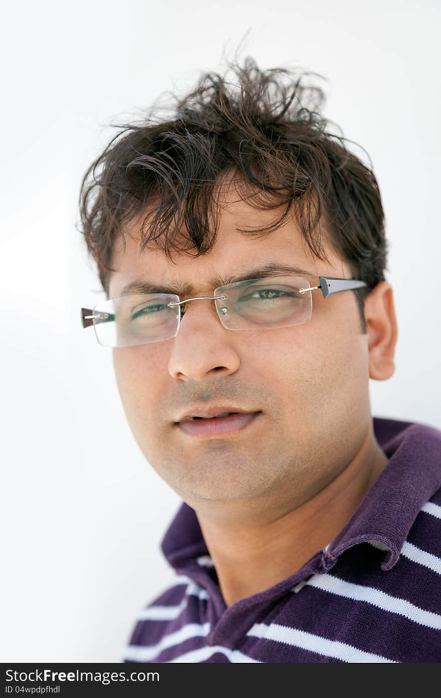 Portrait Indian  young man having spectacles. Portrait Indian  young man having spectacles