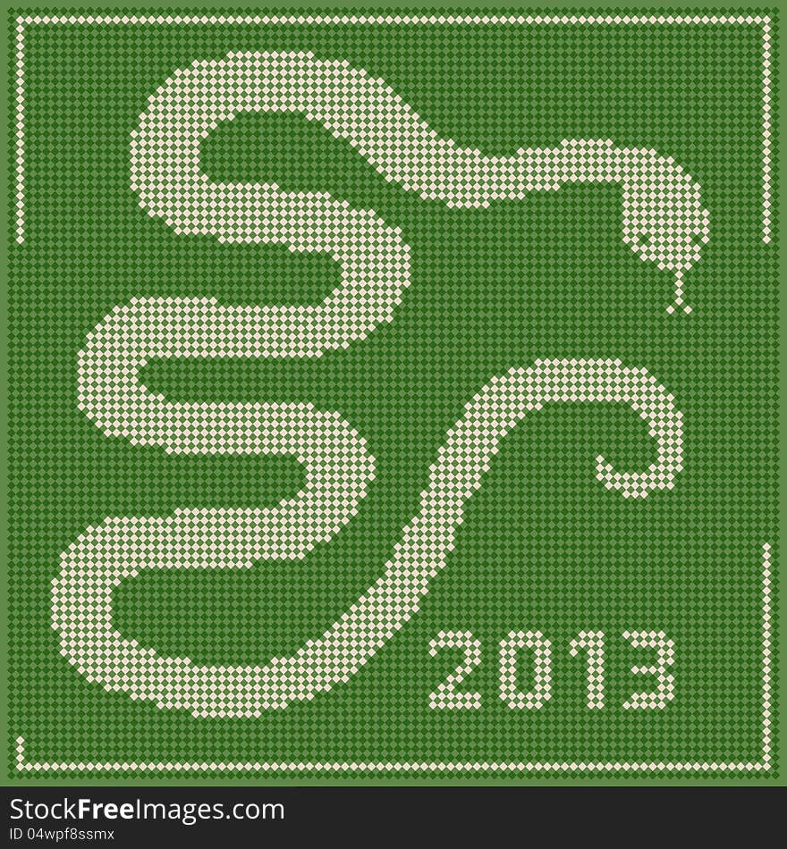 Embroidery 2013 new year snake