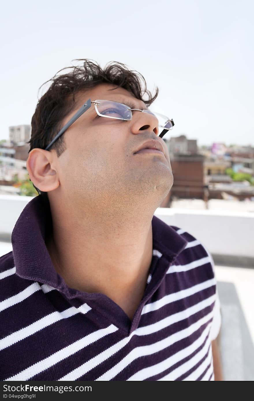 Portrait Indian young man having spectacles. Portrait Indian young man having spectacles