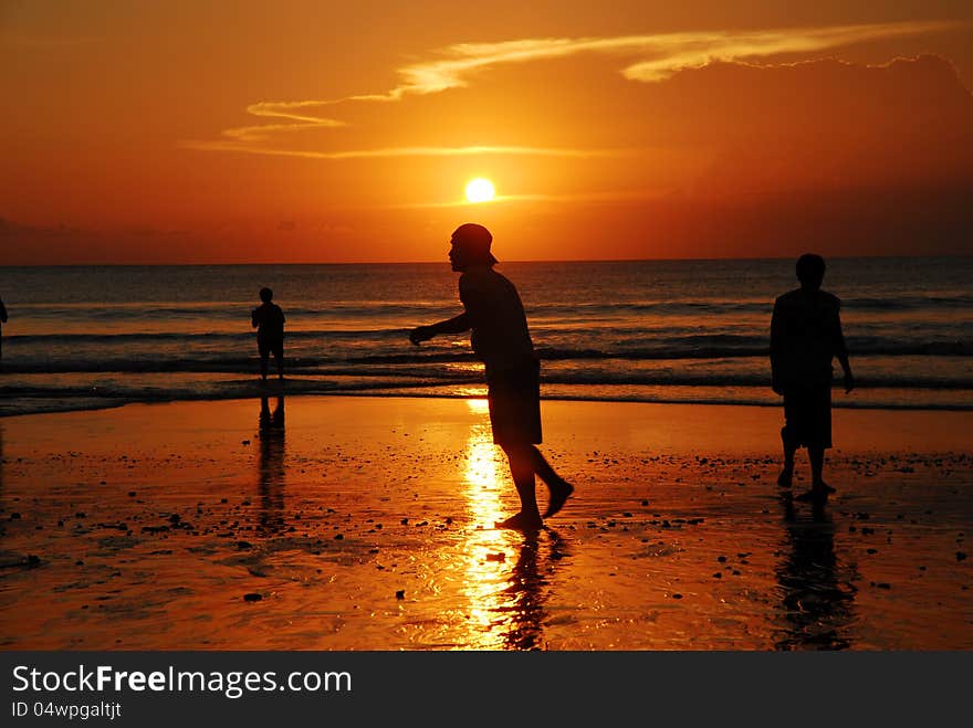 Sun set on the beach