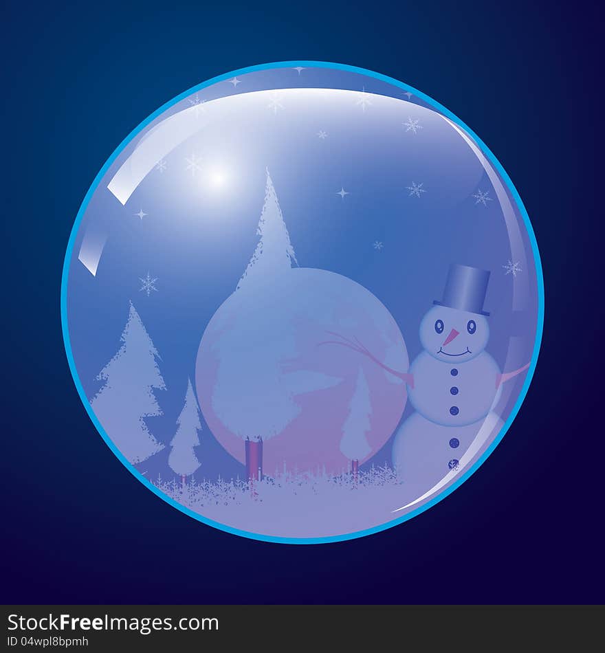 Christmas ball whit snowman.vector