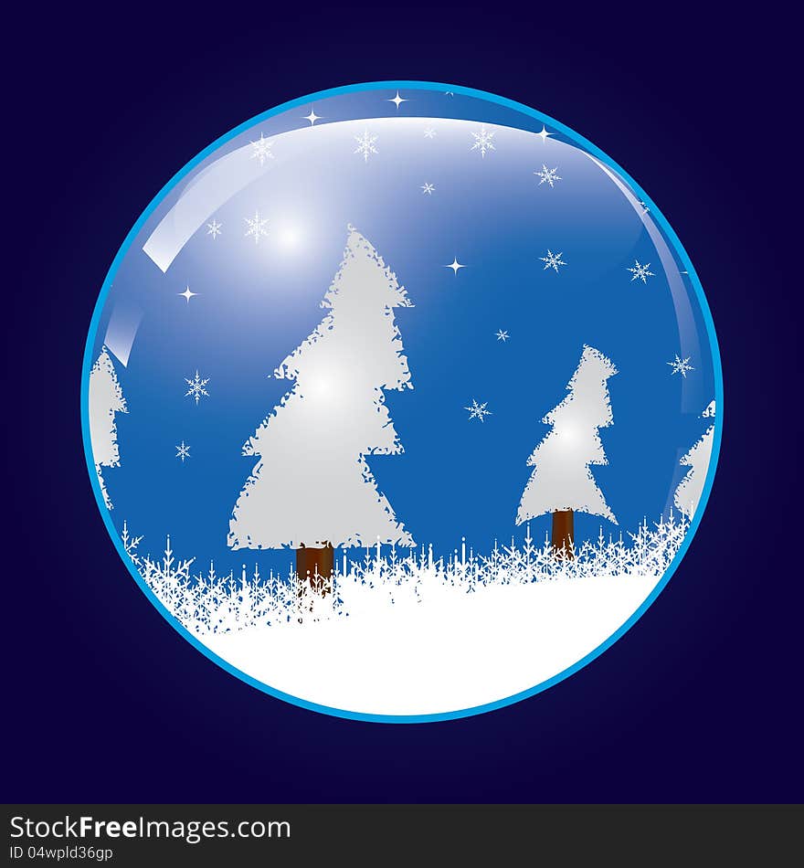 Christmas ball whit snow.vector. Christmas ball whit snow.vector