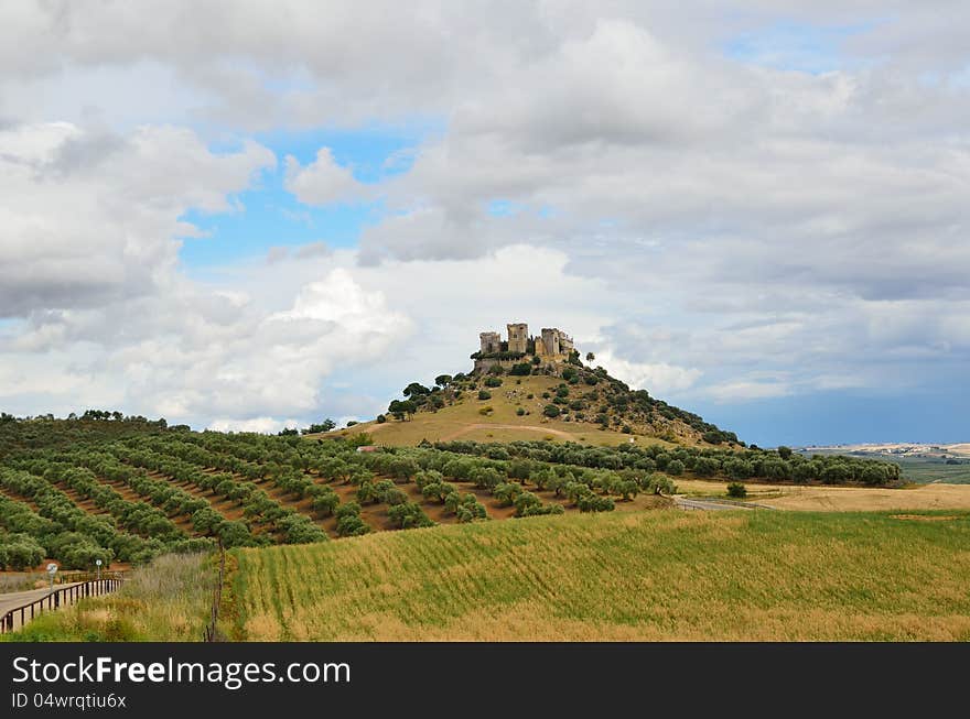 Almodovar castle over the fertile valley