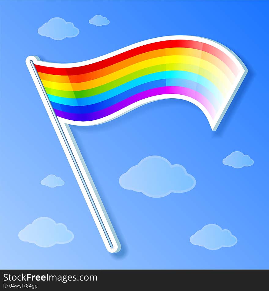 Vector and shaded rainbow flag. Vector and shaded rainbow flag