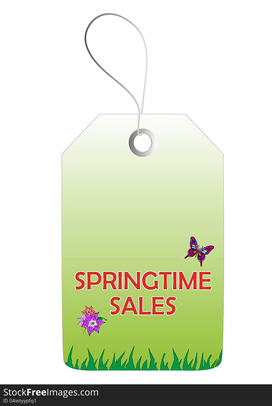 Springtime sales tag isolated on a white background - vector