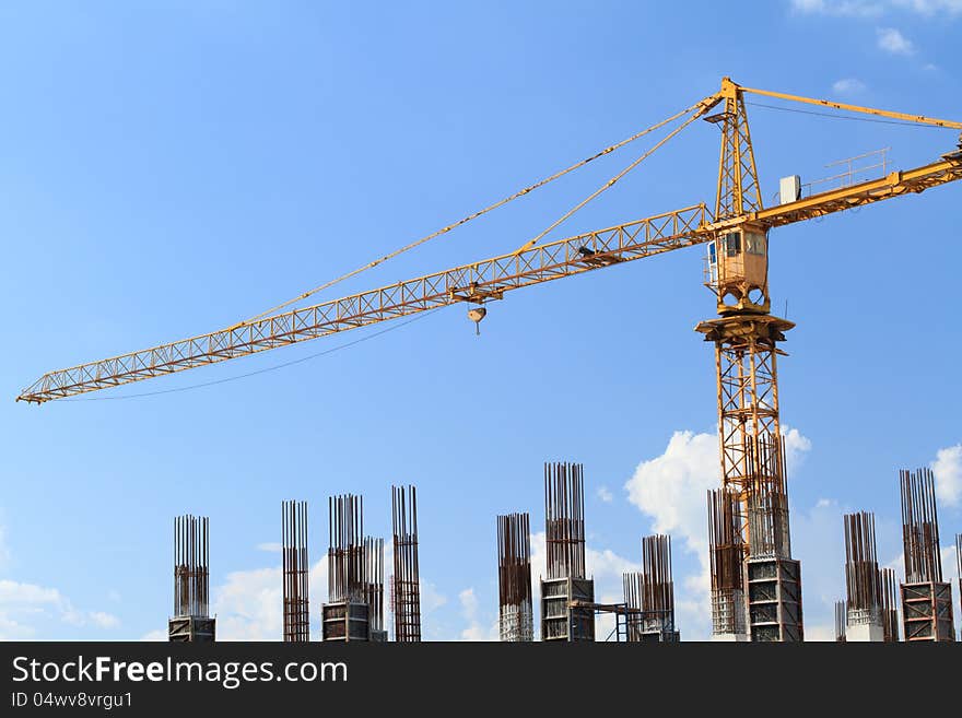 Crane in construction Site, Thailand. Crane in construction Site, Thailand.