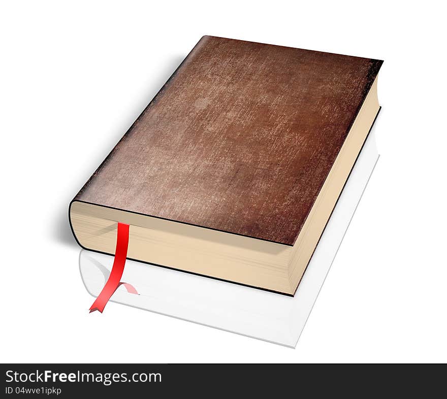 Illustration of old book over white background.