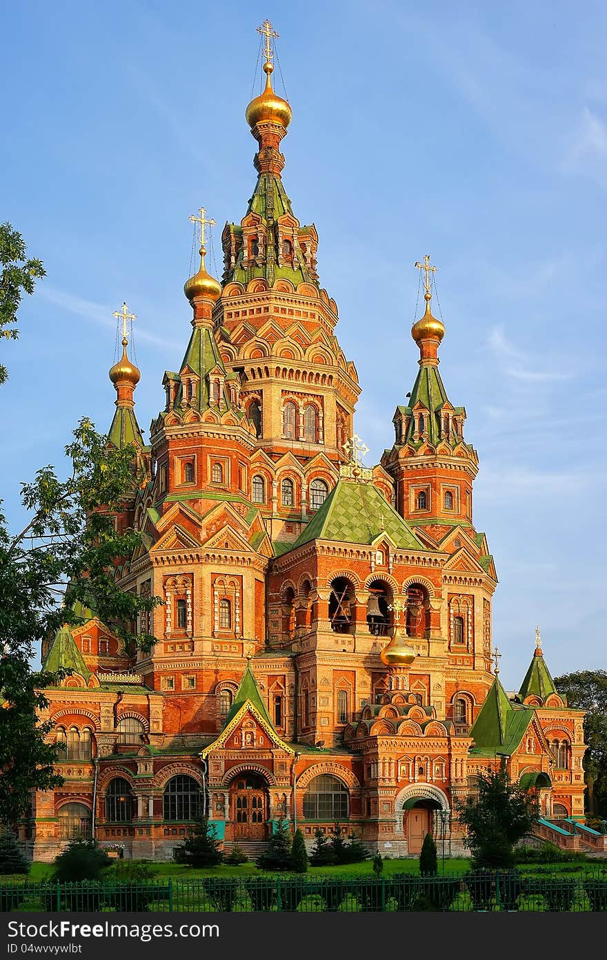 St. Peter and Pauls orthodox church in the Russian city of Peterhof near St. Petersburg, Russia. St. Peter and Pauls orthodox church in the Russian city of Peterhof near St. Petersburg, Russia