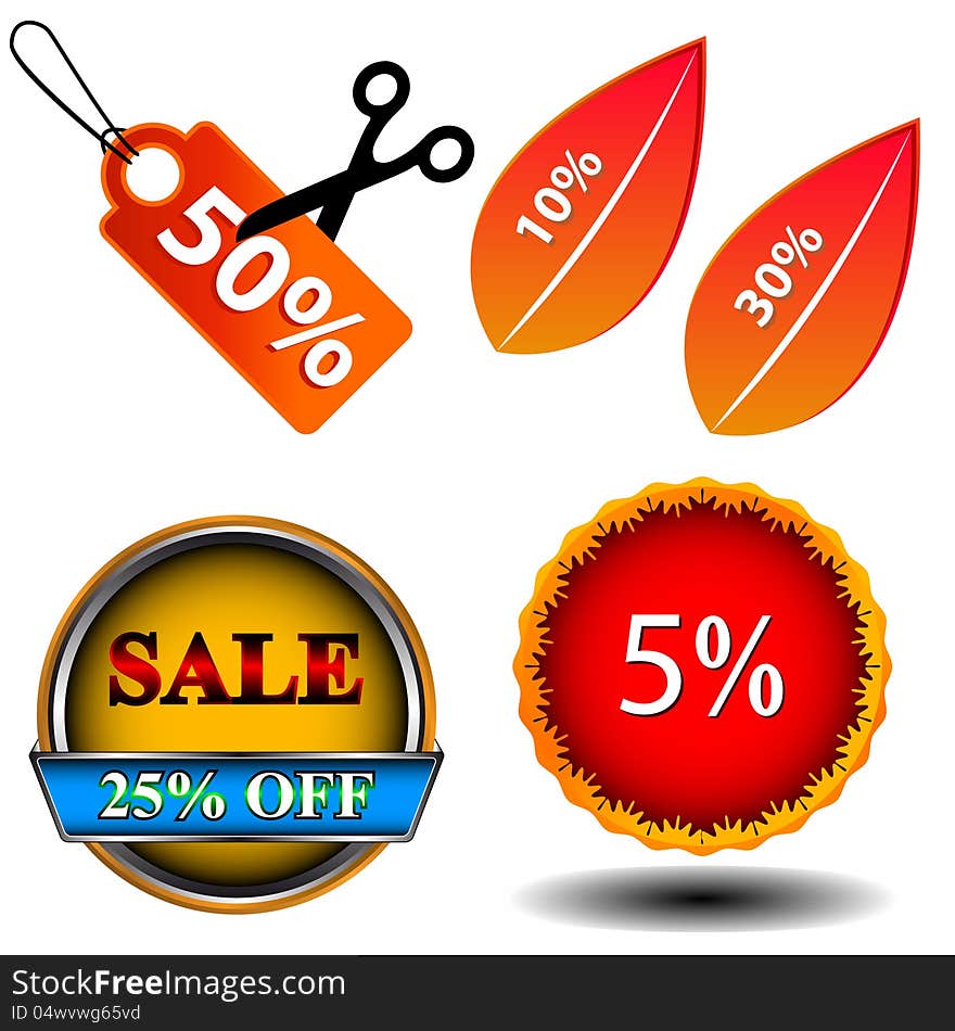 Sale logo set on a white background