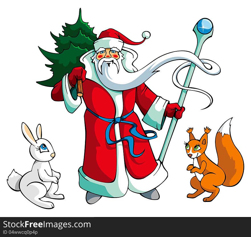 Santa Claus With Animals