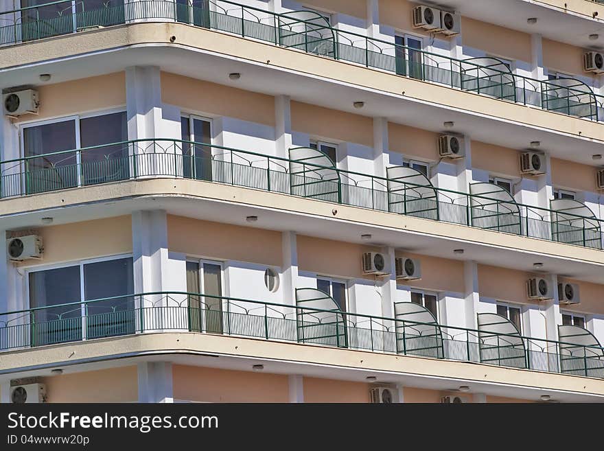 Urban balconies with air-conditions