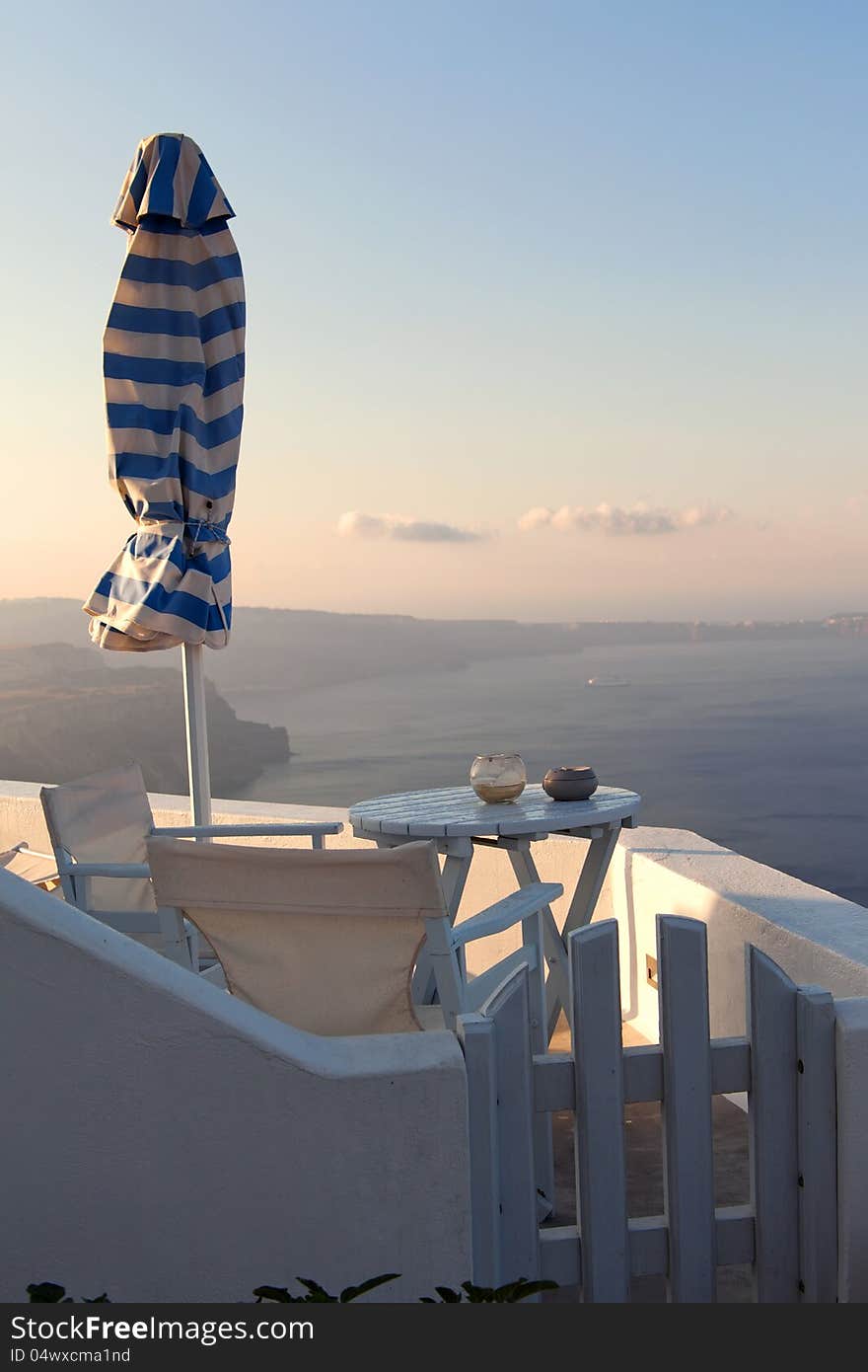 Table overlooking the sea