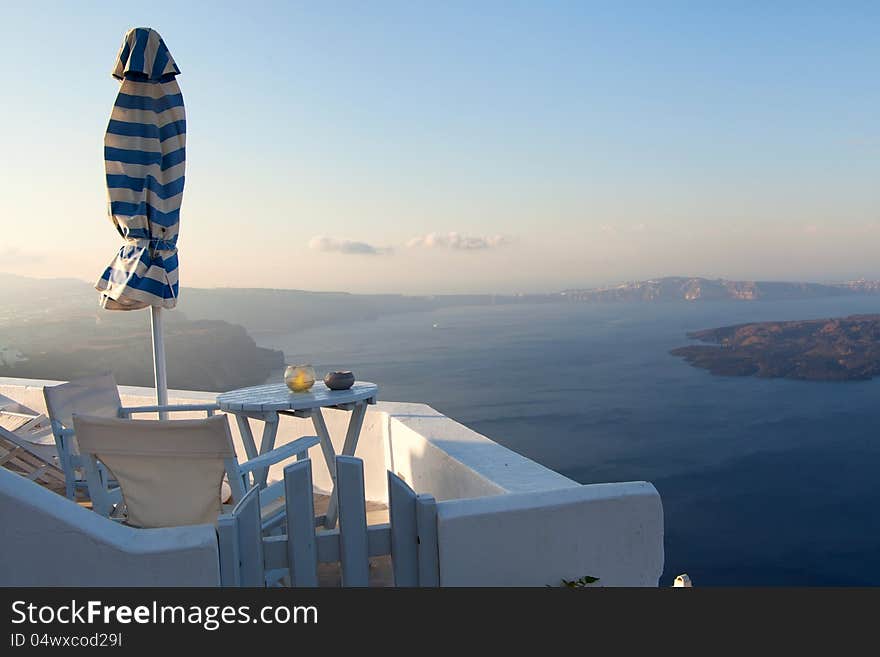 Table overlooking the sea