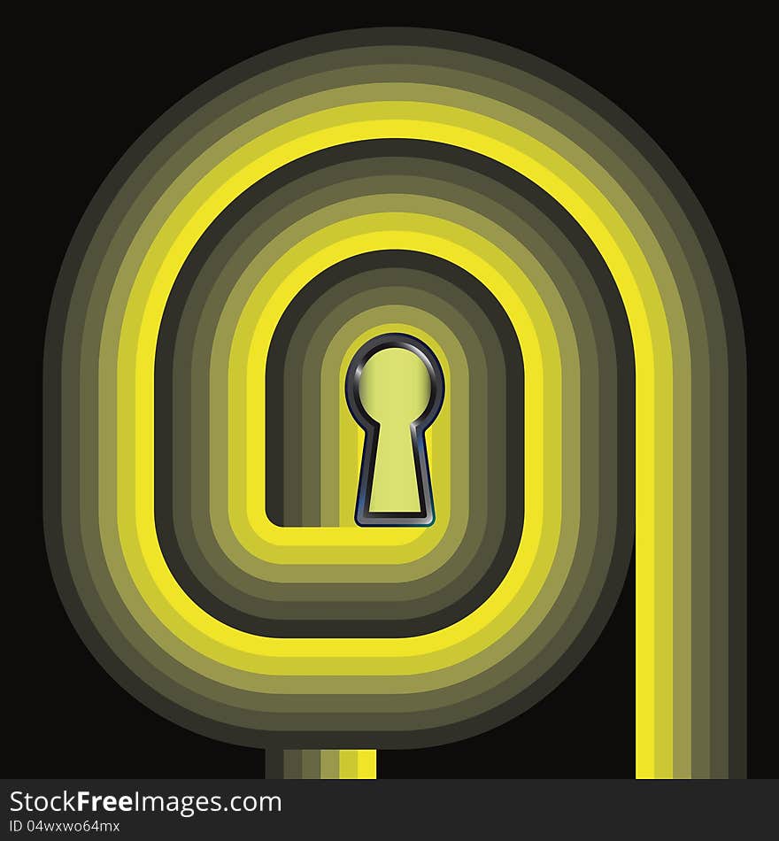 Yellow Swirl Way To Door Keyhole Concept