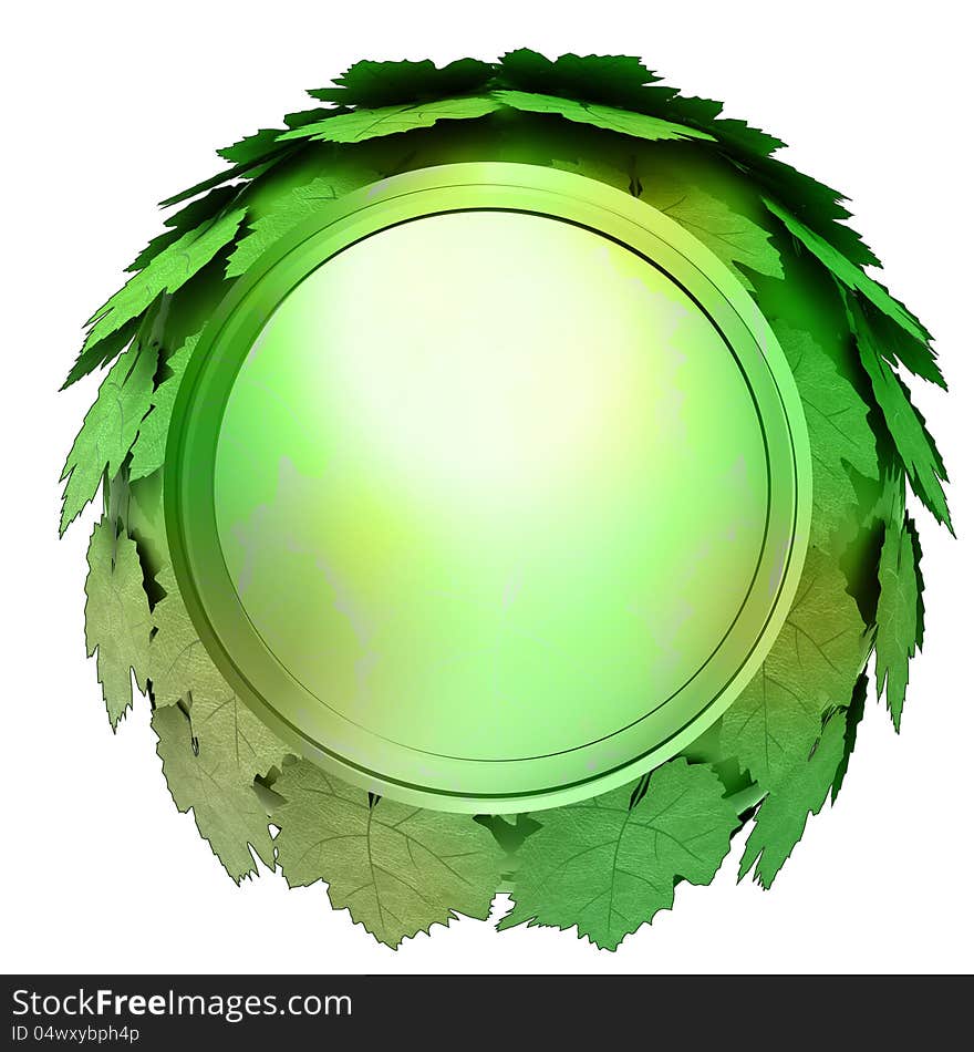 Isolated green maple treetop sphere icon template concept illustration