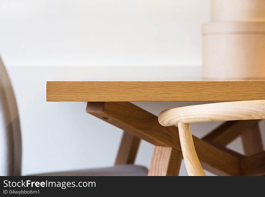 Close up of dining table, modern home interior,minimal style image,detail of decorations in interior