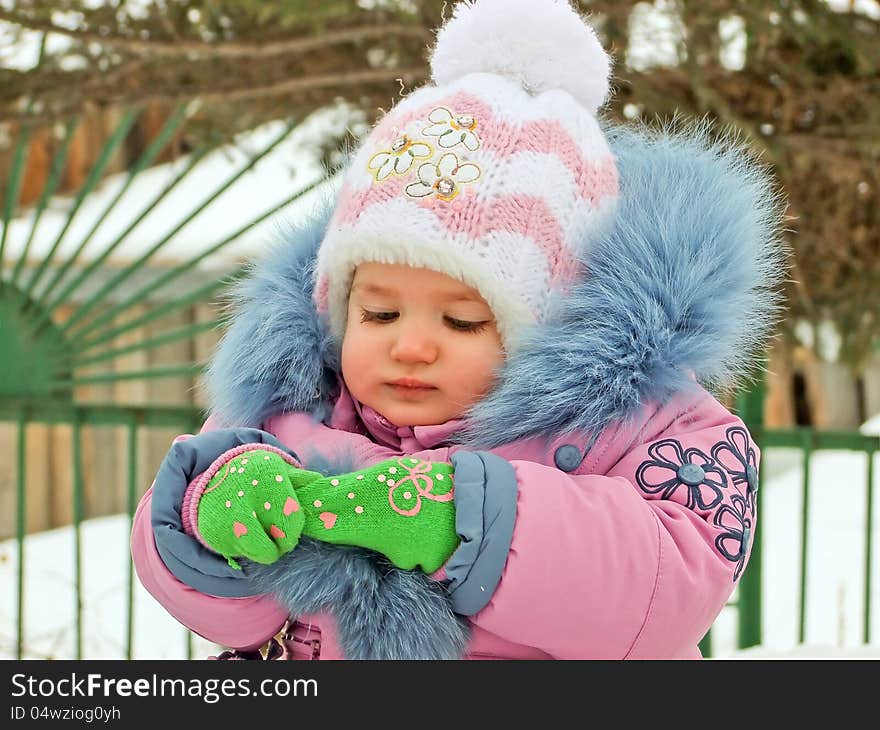 The little girl on walk. The little girl on walk