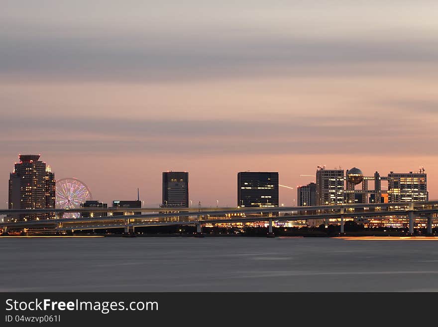 Night View of Tokyo at odaiba area