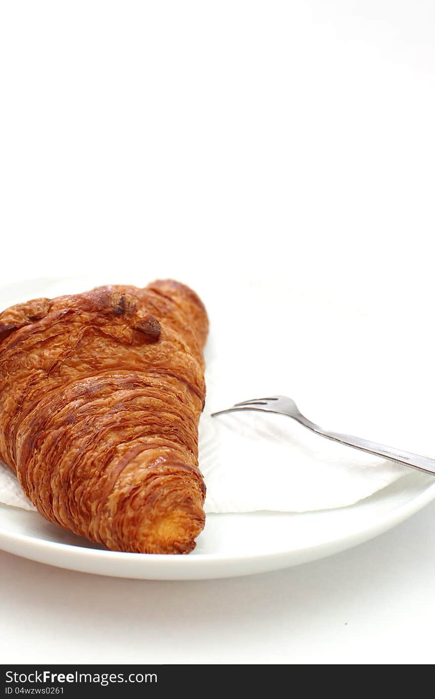 Croissants on white background