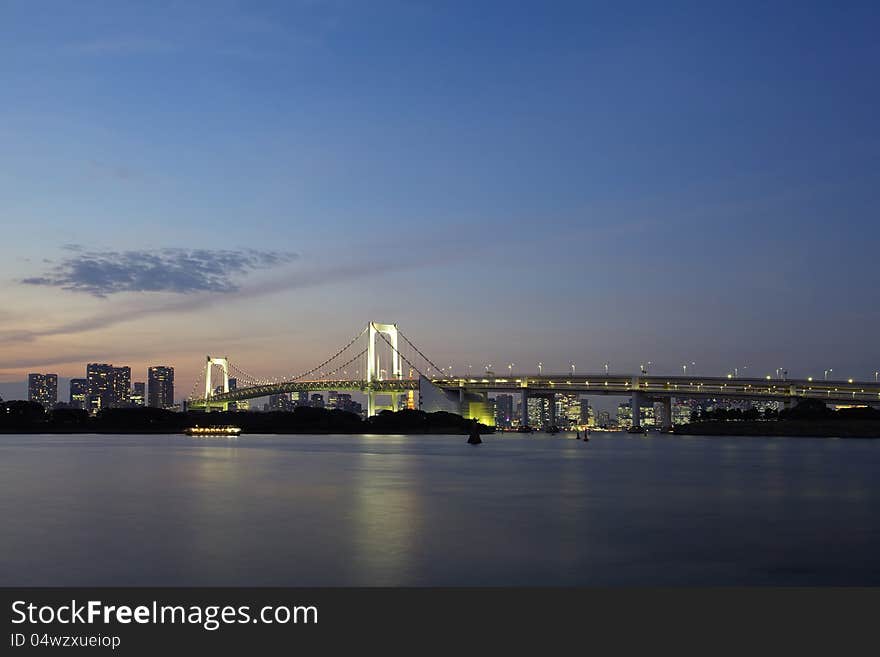 This is rainbow bridge in odaiba are , tokyo japan. This is rainbow bridge in odaiba are , tokyo japan