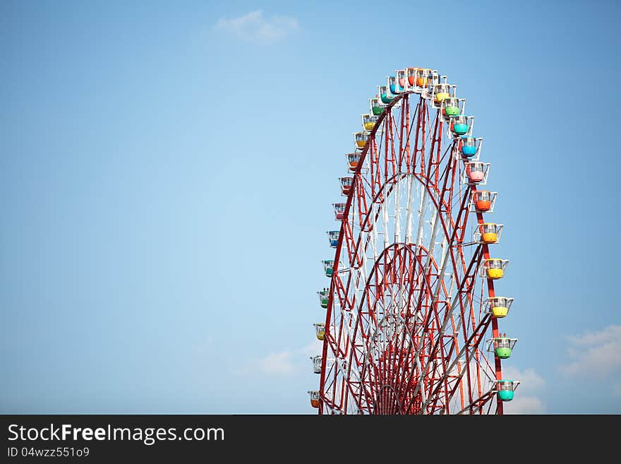 Ferris wheel and blue sky