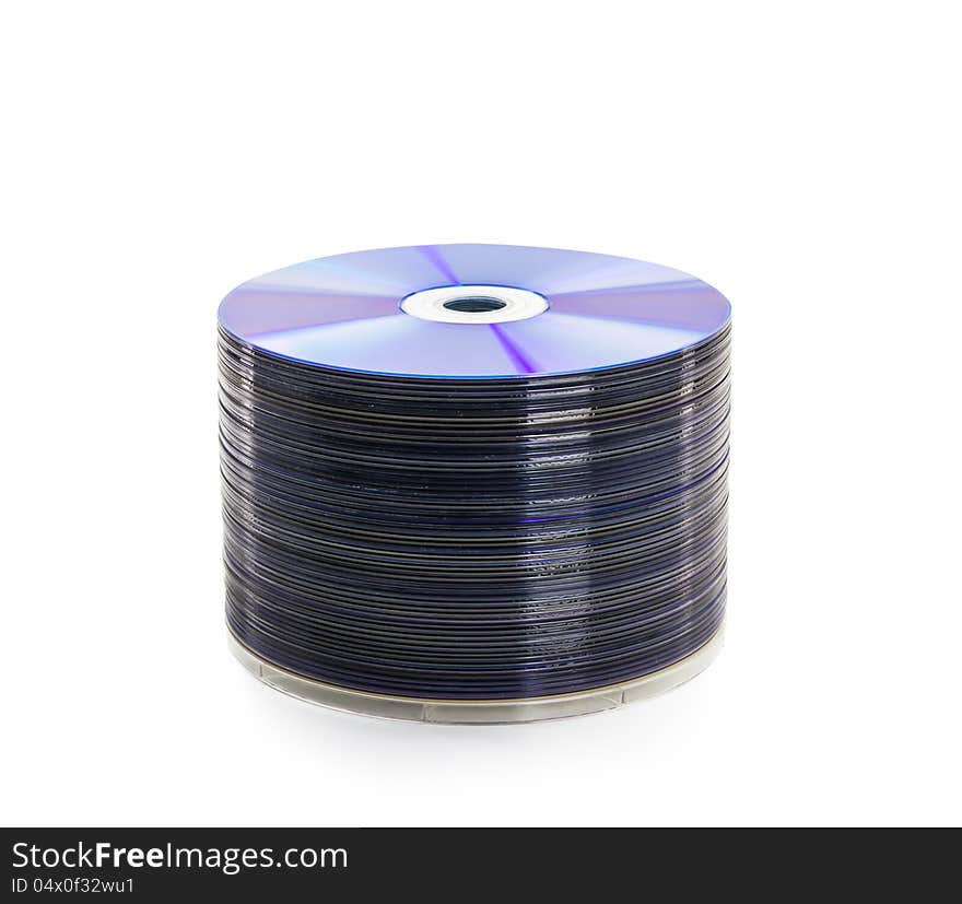 CD or DVD disc isolated over white background. CD or DVD disc isolated over white background