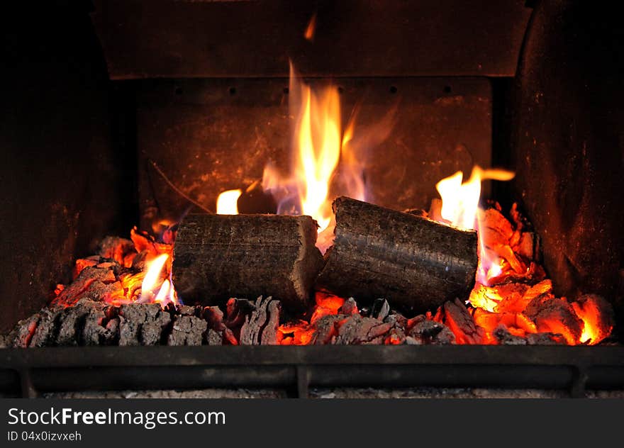 Beautiful fireplace in the house