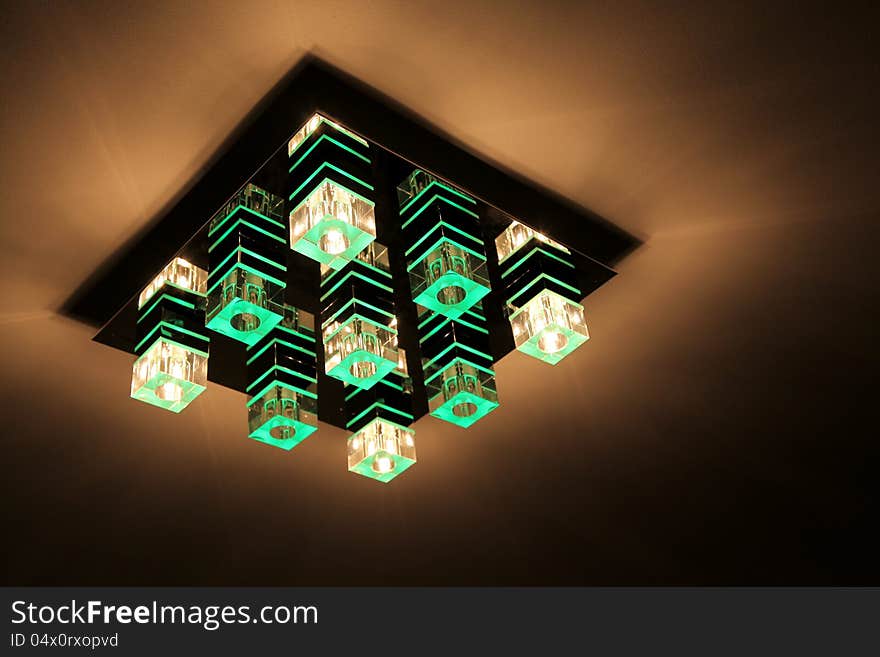 Modern designed lamp in house. Modern designed lamp in house