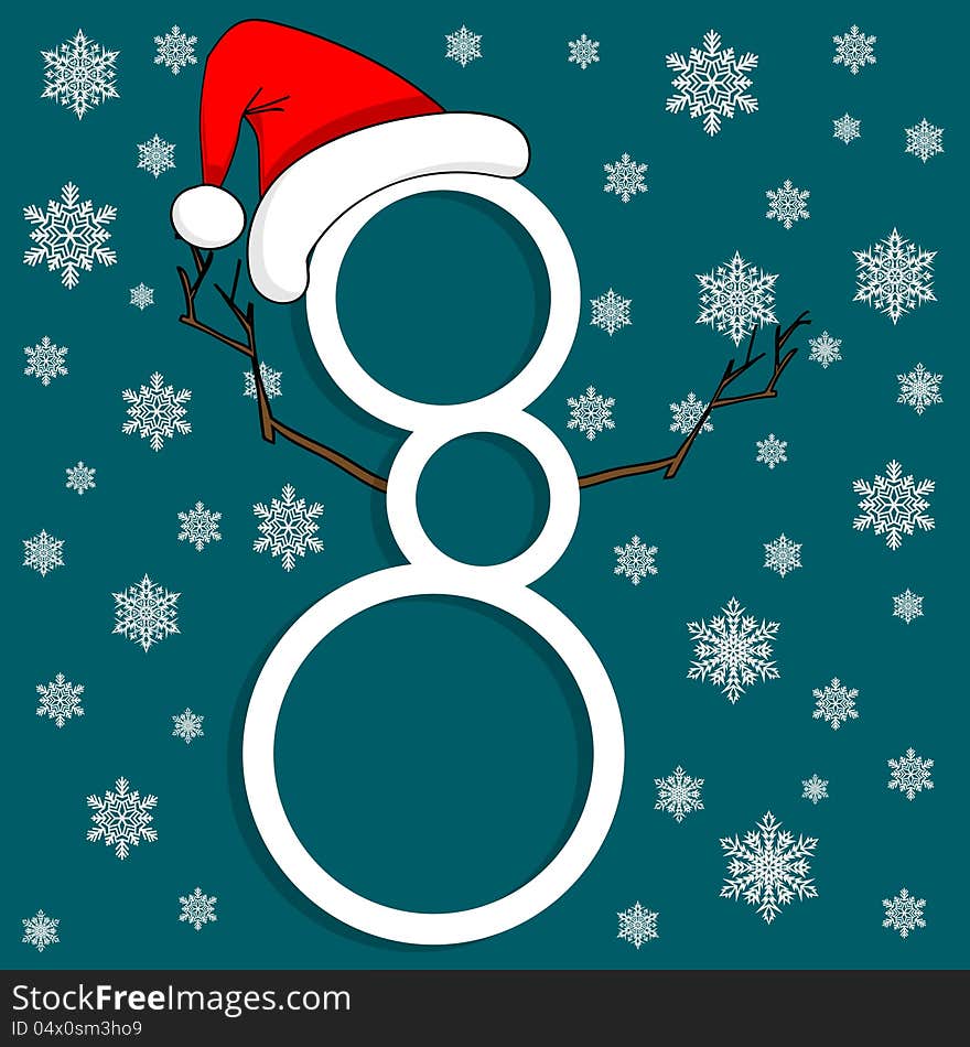 Seamless background with a snowman.