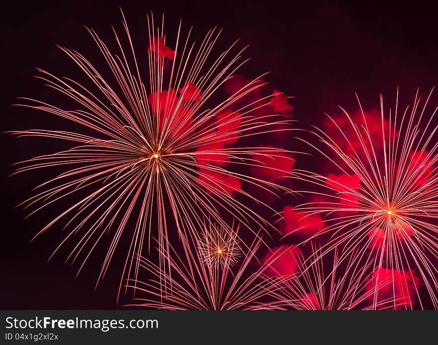 Colorful Fireworks and light show