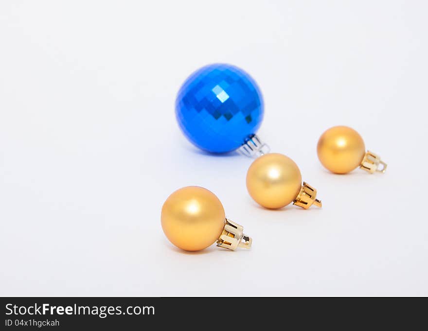 Christmas balls on white background