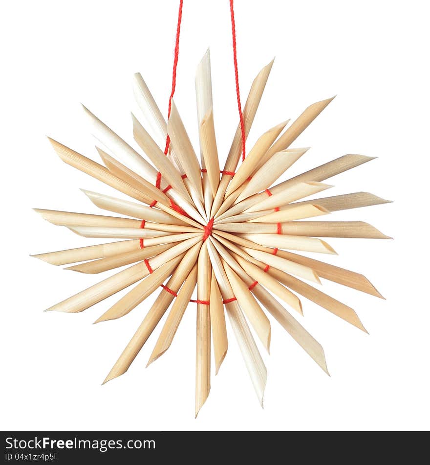 Straw Christmas Star Snowflake.