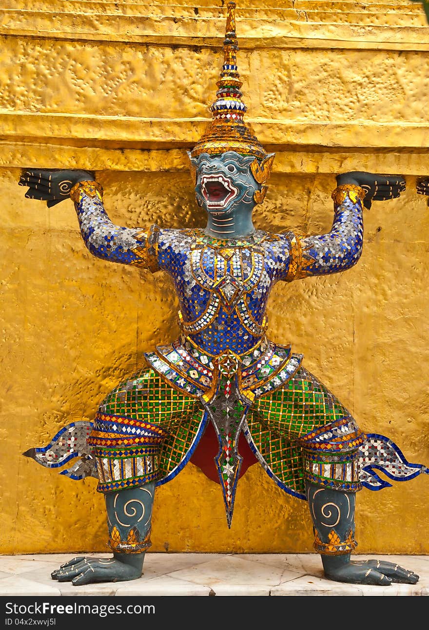 The sculpture in temple thailand