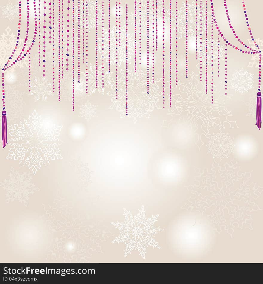 Vector christmas snowflake border background. Vector christmas snowflake border background