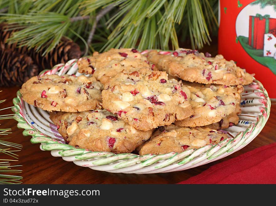 Christmas Cranberry Nut  Cookies