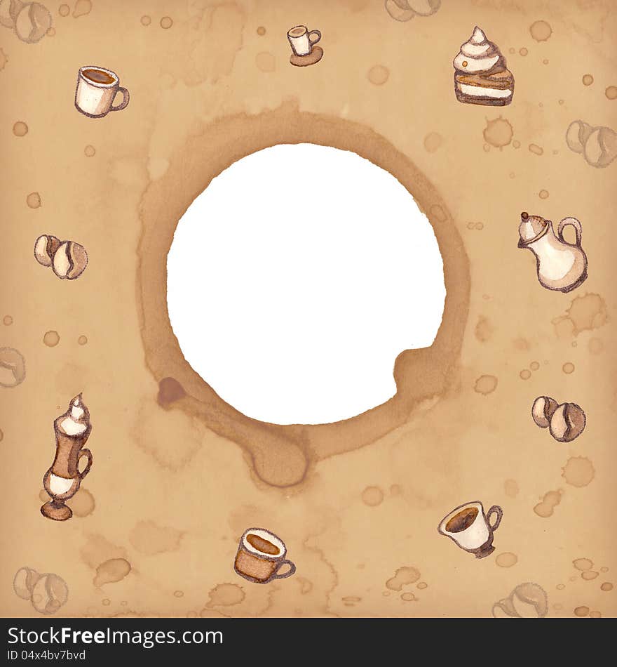 Background with coffee stains