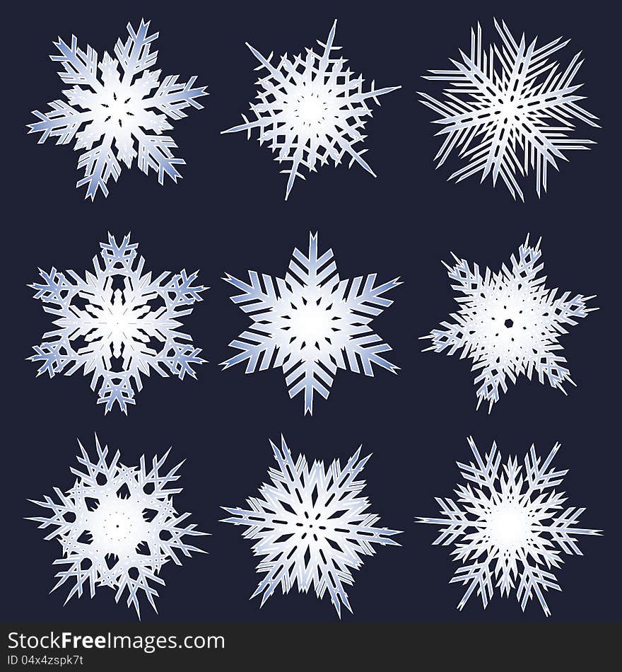 Set Of Snowflakes