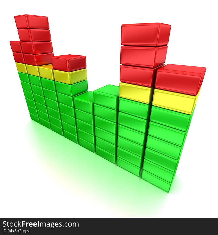 3d illustration of colorful equalizer pattern