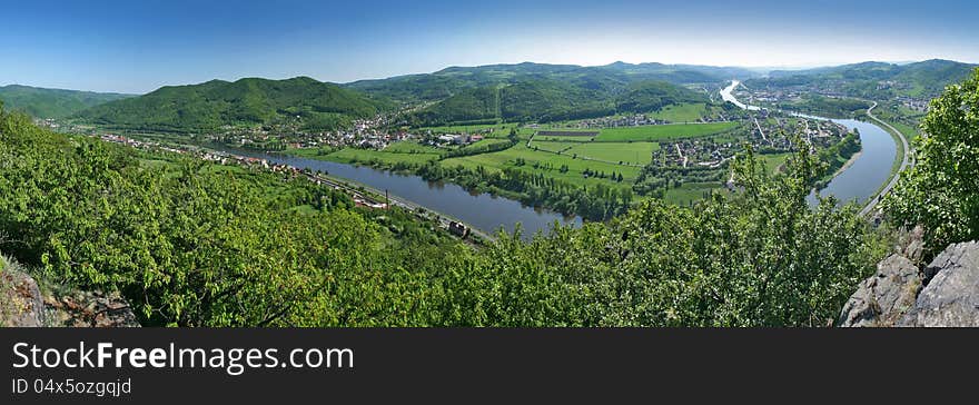 Beautiful valley with river labe in north bohemia, czech republic. Beautiful valley with river labe in north bohemia, czech republic