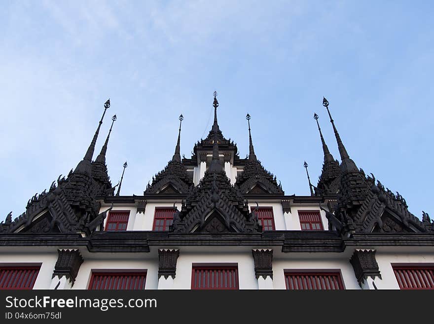 Roof of Lohaprasat in Wat Ratchanatdaram Worawihan