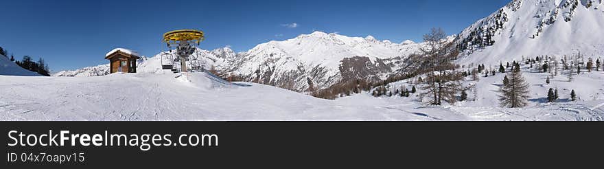 Winter landscape, the mountains of Cogne in Aosta Valley. Winter landscape, the mountains of Cogne in Aosta Valley