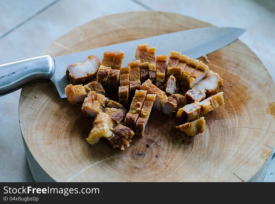 Fried crispy pork