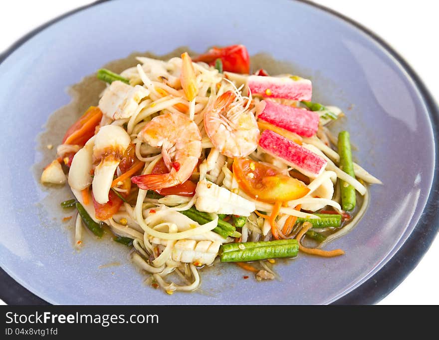 Spicy papaya salad thai food