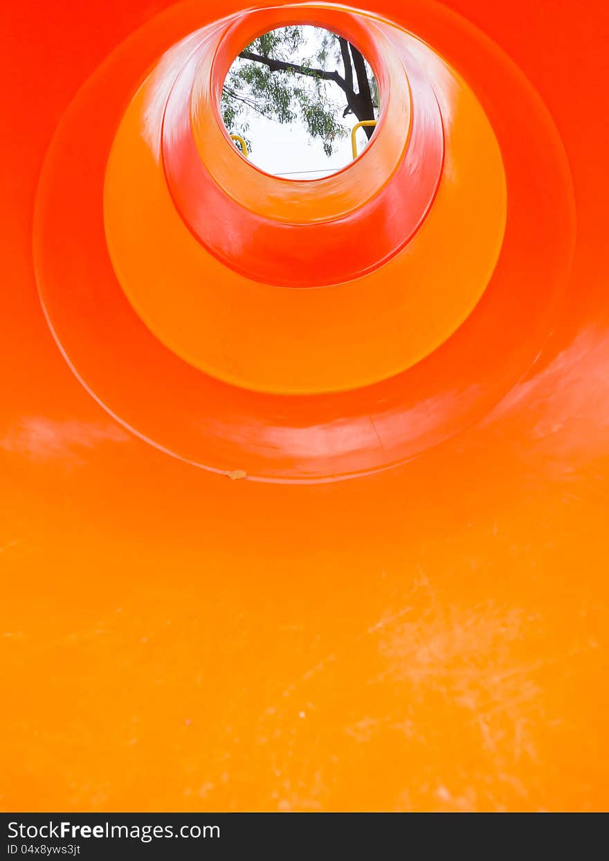 Inside of slider tube for children