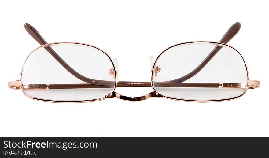 Eyeglasses photographed on a white background