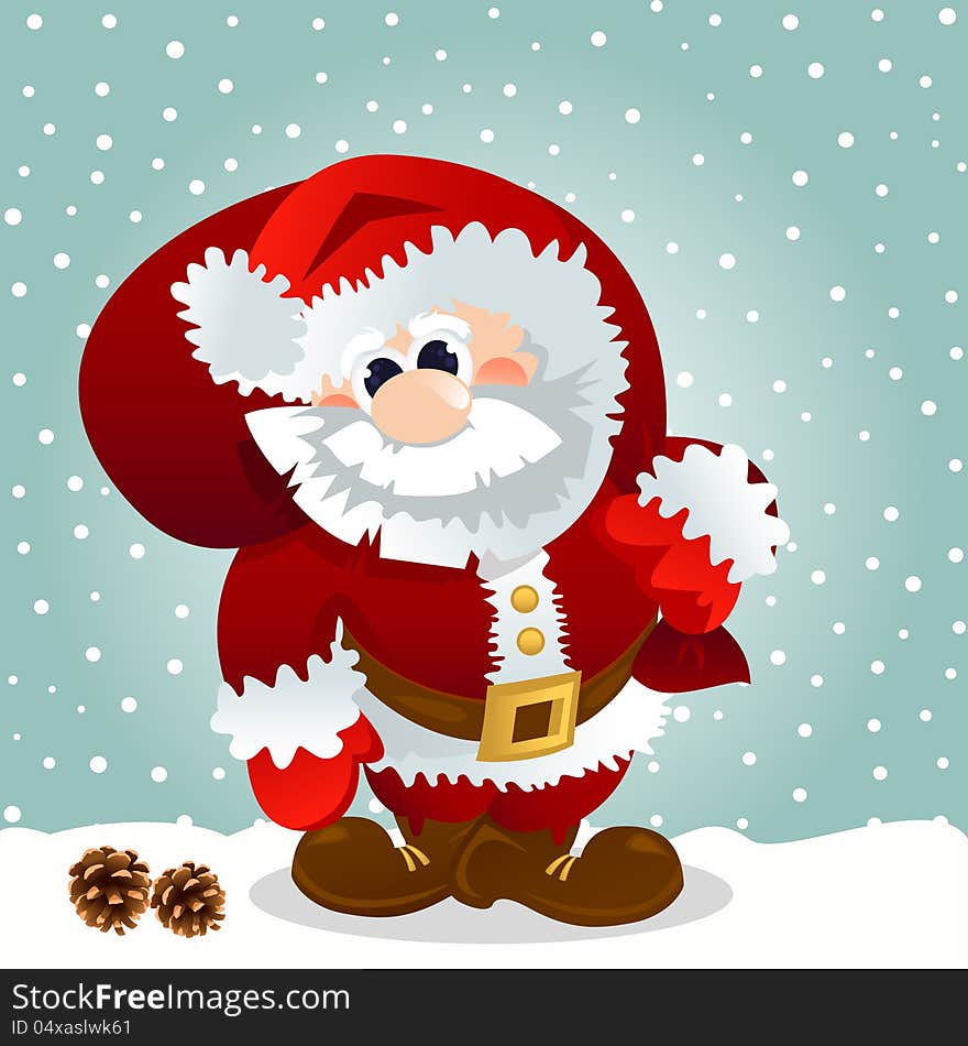 Santa Claus with bag vector