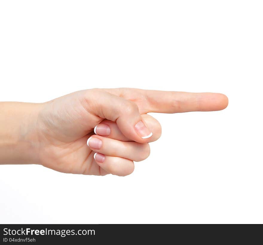 Isolated female hand on the isolated background